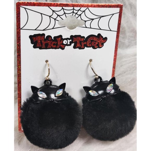 Halloween Black Cat Earrings New - Picture 2 of 3